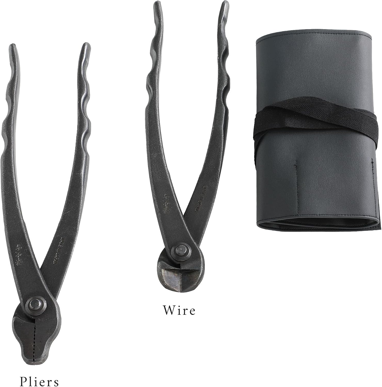 Wazakura Made in Japan 6PCS Bonsai Professional Tool Kit with Roll Bag: Yasugi Steel Twig Scissor, Concave Branch
