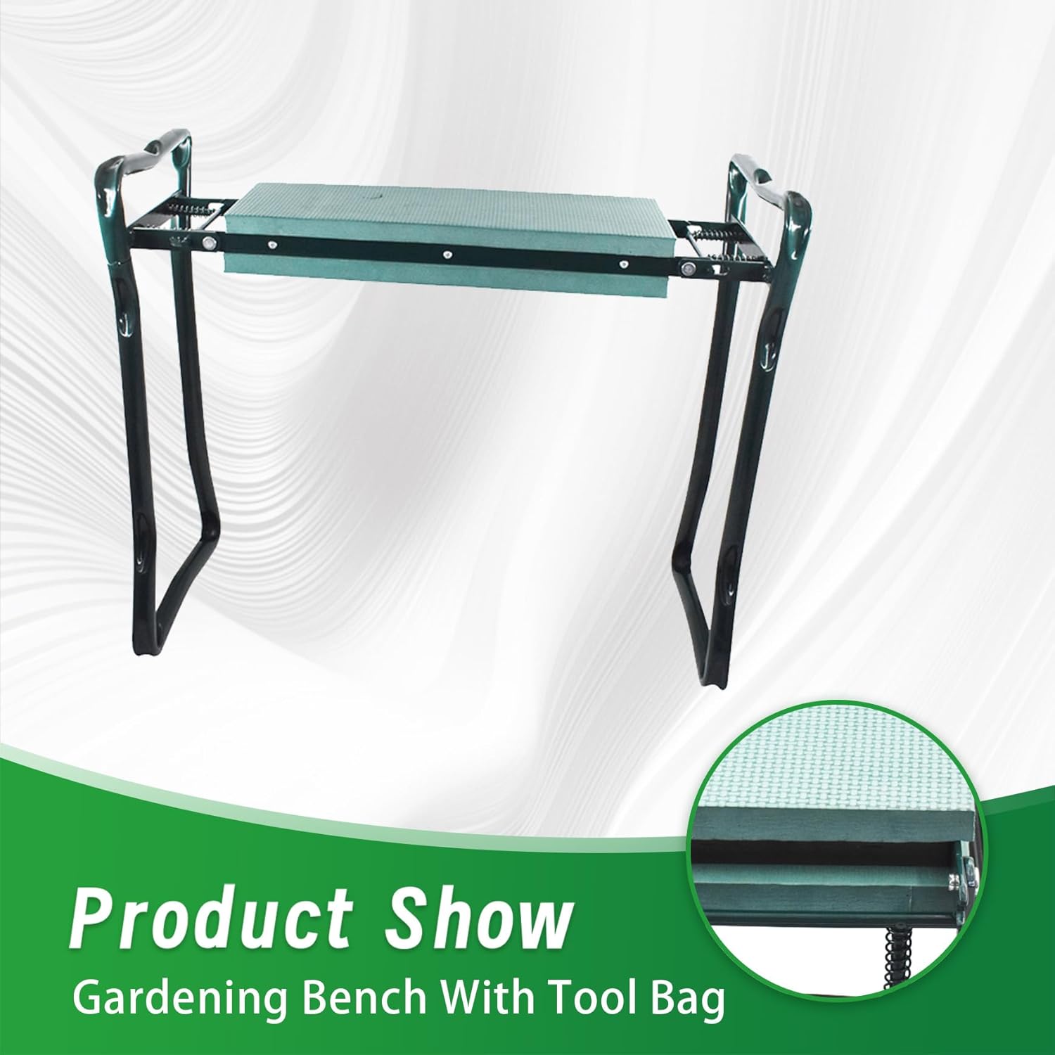 Garden Kneeler Seat Gardening Stool Bench Foldable Portable Knee Stools with Tool Bag Pouch Soft EVA Foam Kneeling Pad