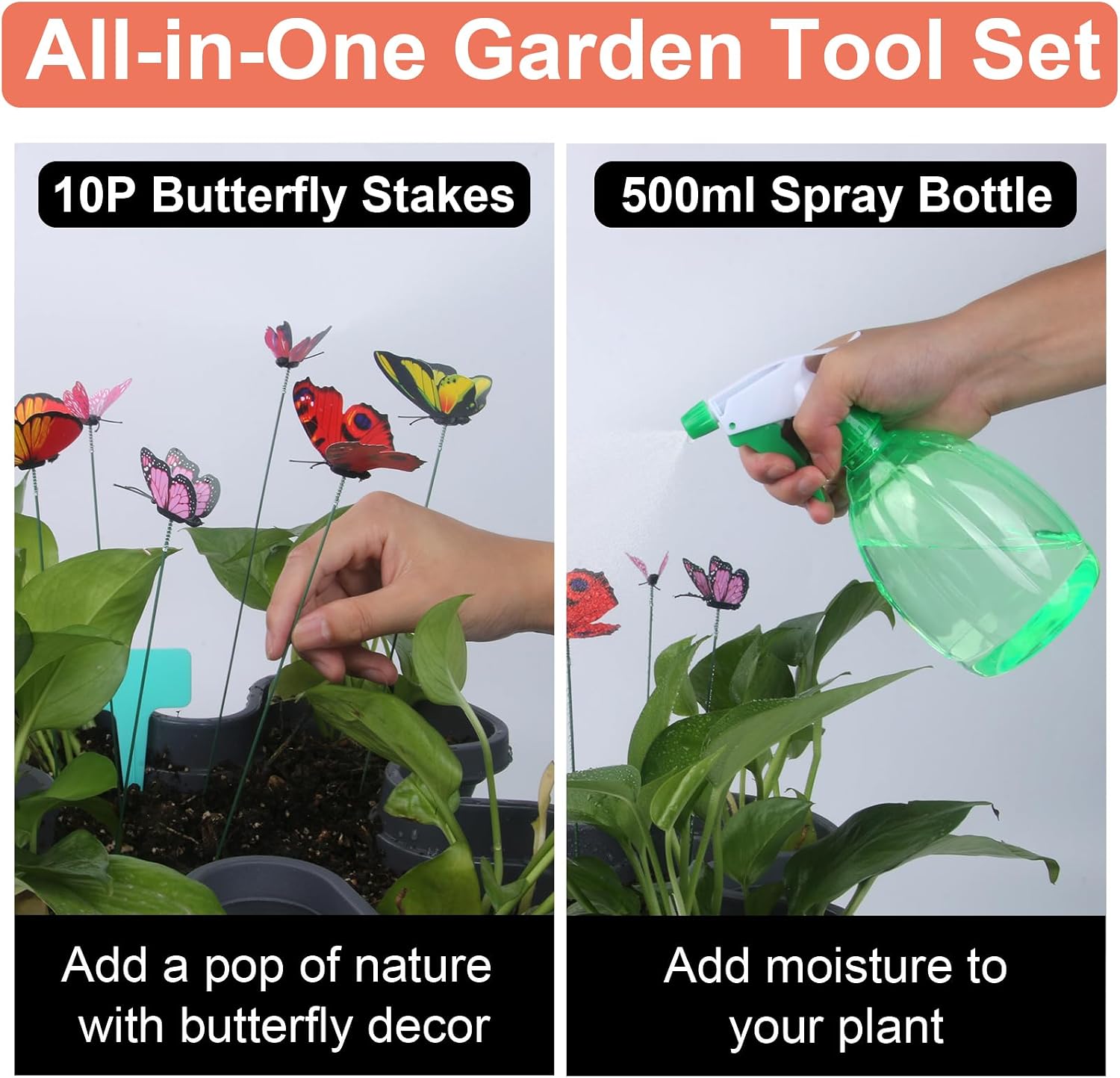 DUNCHATY Stackable Planter, Vertical Strawberry Planter with Garen Tool Set, Self Watering Garden Planter