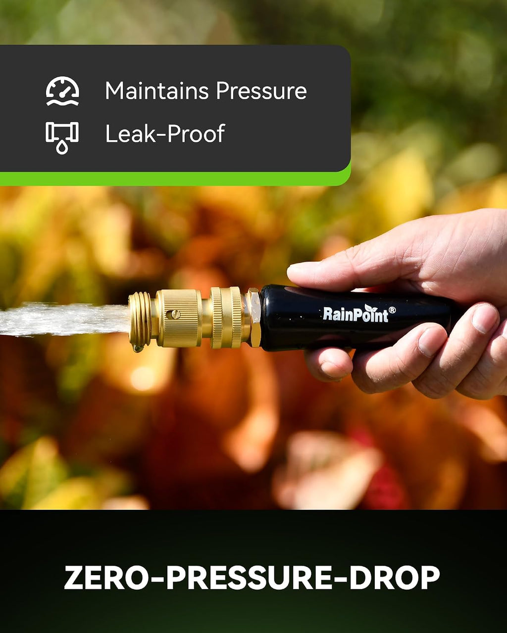 RainPoint Quick Connect Hose Fittings 3/4" GHT - Solid Brass Garden Hose Connectors, No-Leak Design & Universal Fit for