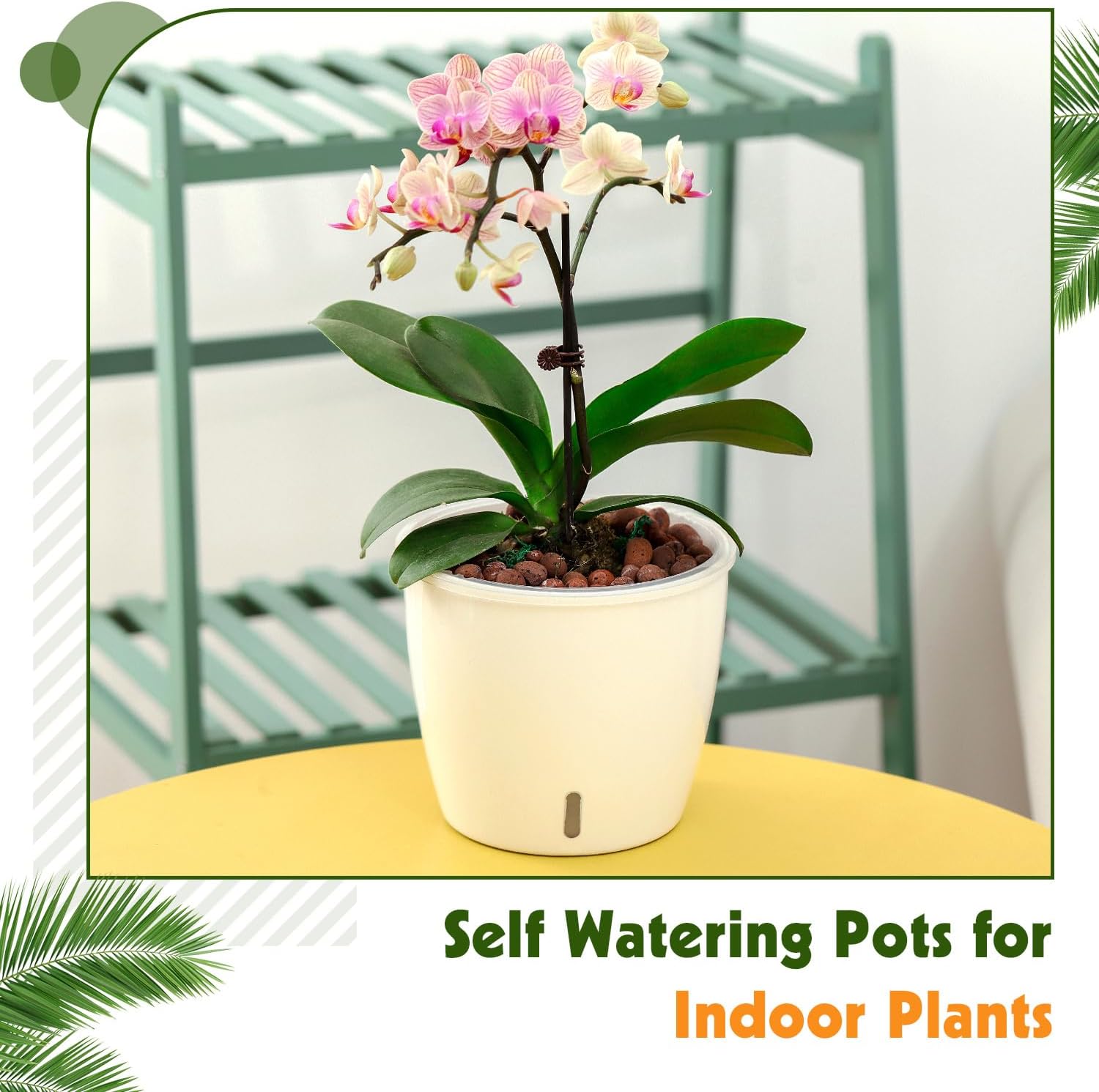 Self Watering Pots for Indoor Plants, 8-Pack 5'' Self Watering Planter with Drainage Holes, Small African Violet Pots
