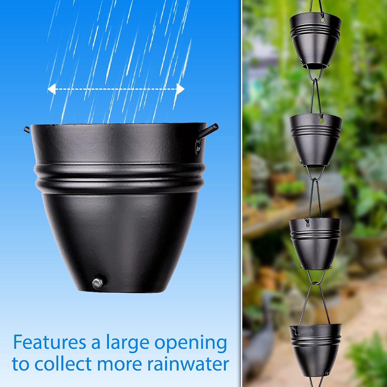 Twin Stripe Rain Chains for Gutters 8.5ft