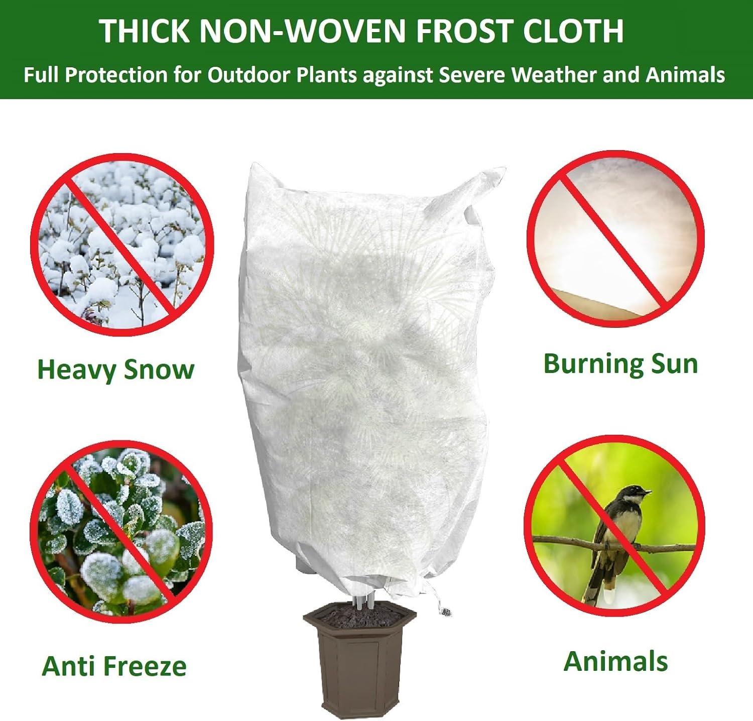 EAONE 12 Pack Plant Covers Freeze Protection, 32x47'' Winter Frosts Cloth for Outdoor Plants, Reusable Frost Blankets
