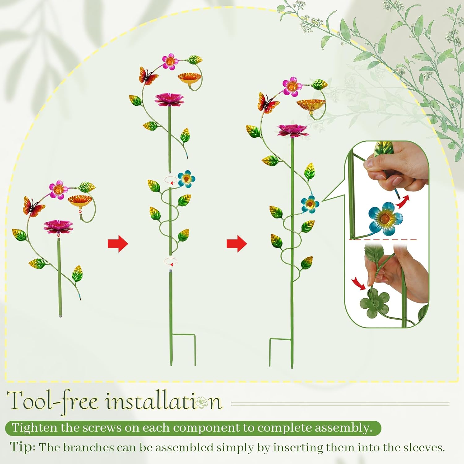 Bee Watering Station for Garden, Double-Flower Bee Bath 4 Pack | Colorful Butterfly Feeder, Metal Bee Feeders for