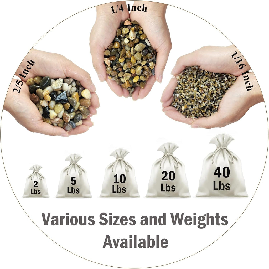 FANTIAN 10 lbs Pea Gravel for Landscaping,1/4 Inch Aquarium Gravel | Decorative Pebbles River Rocks for Fish Tank