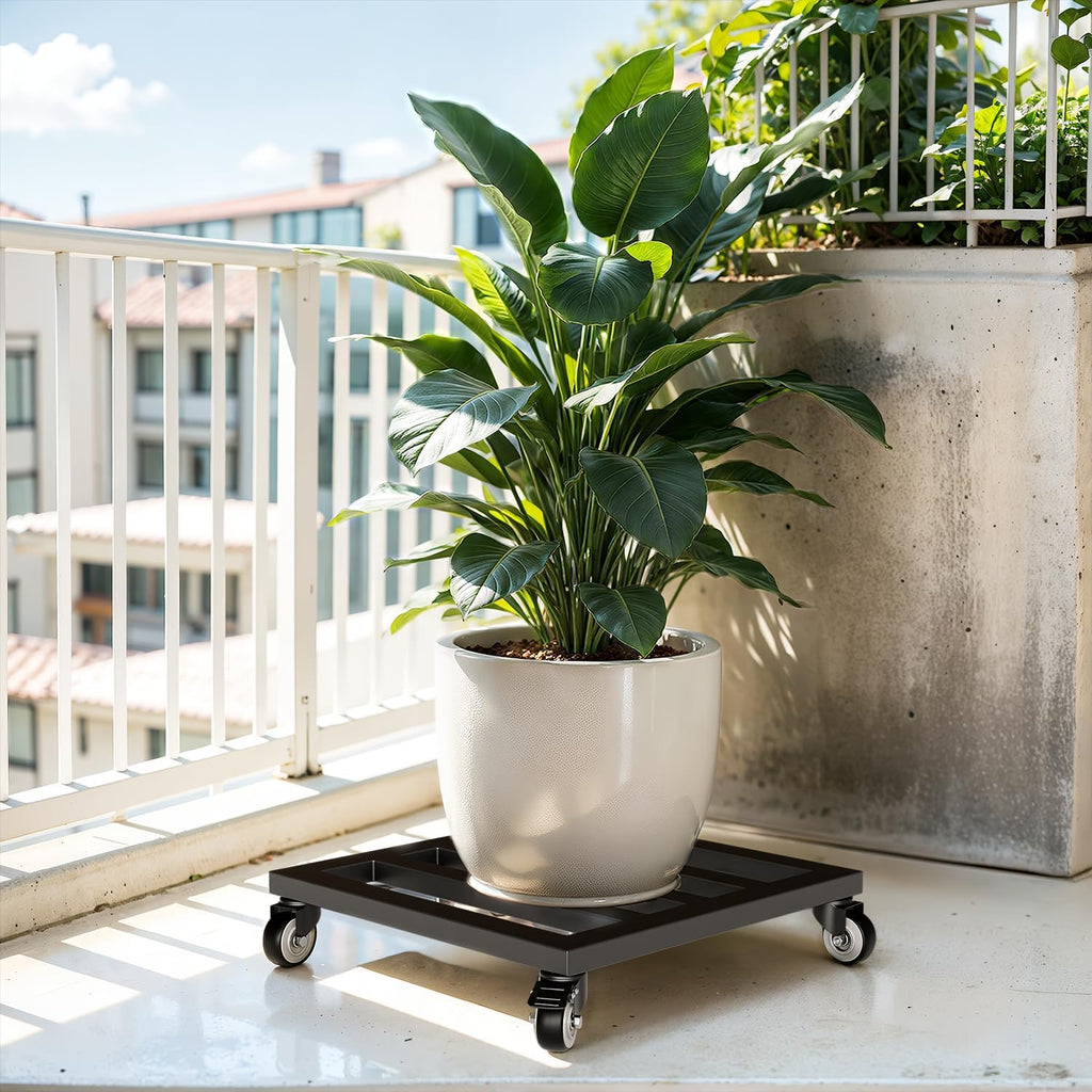 Upgraded apacity 385lbs, 14Inch Plant Caddy with Wheels Heavy Duty, Thicker Metal Plant Dolly, Plant Stand with Wheels