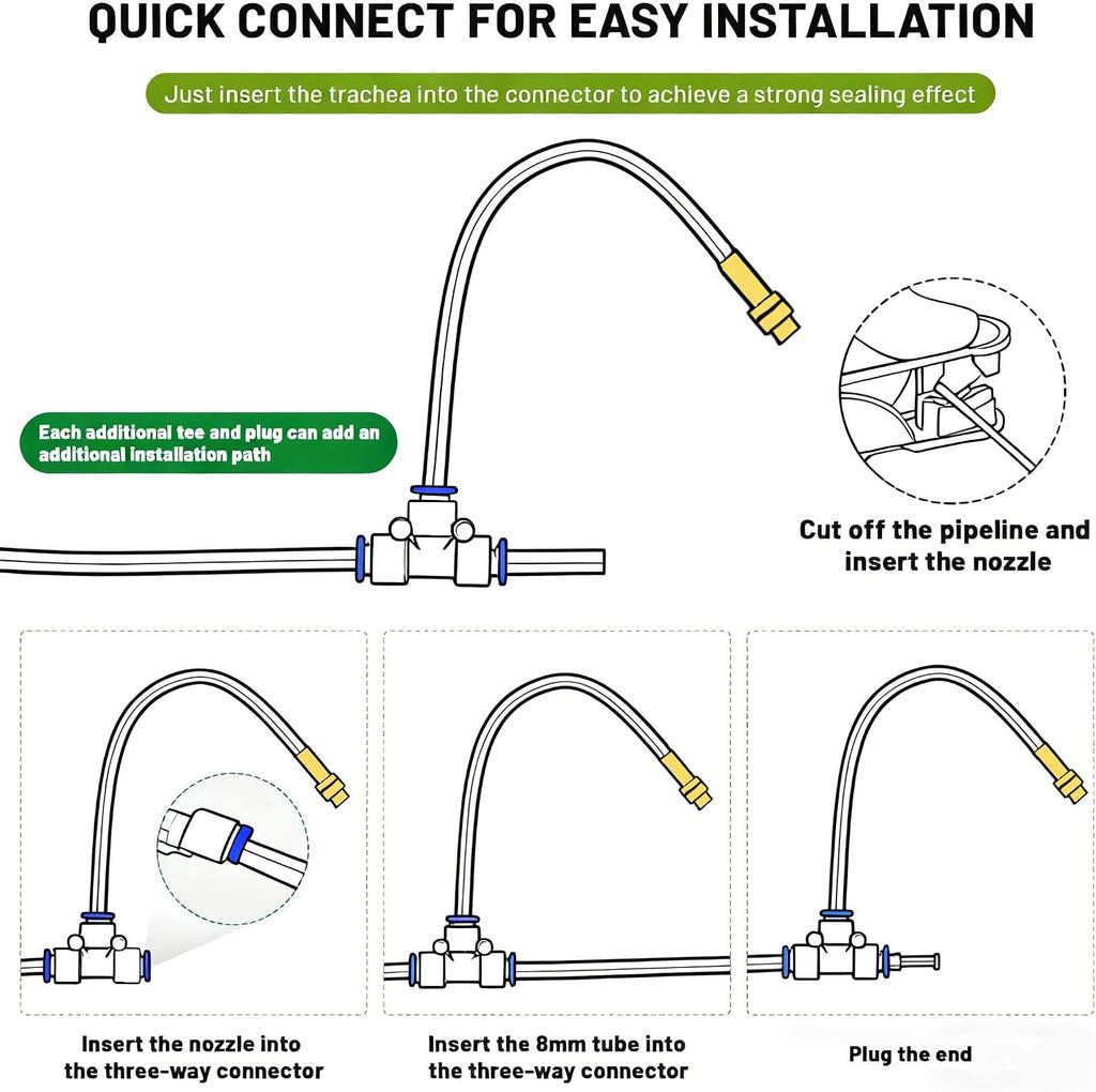Drip Irrigation System，360° Bendable Drip Irrigation Kit Automatic Irrigation System for Garden, Adjustable Garden