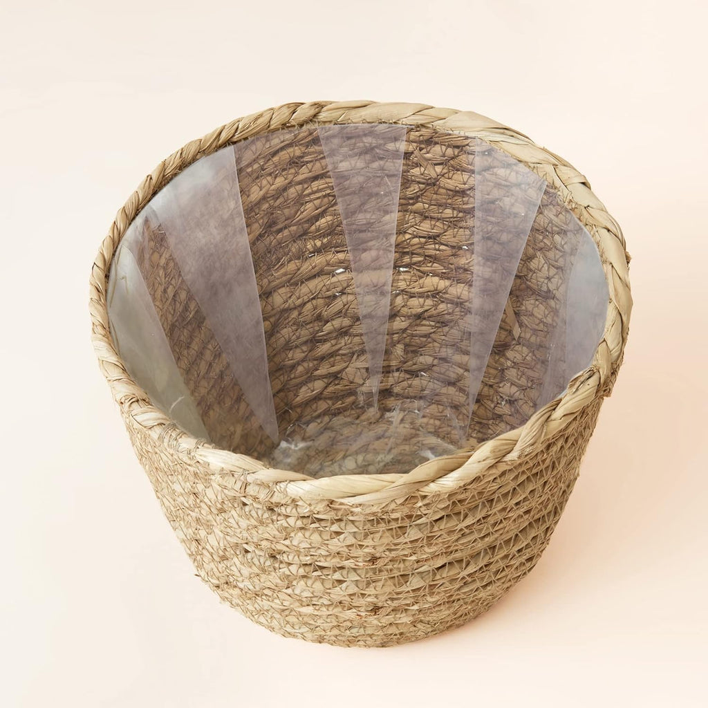 LA JOLIE MUSE Seagrass Basket Planters for Indoor Plants, Flower Pot 3 Pack | 13.5+12+9 Inch, Handwoven Natural