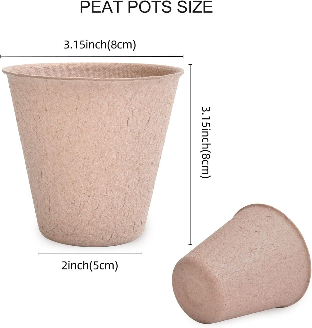 200-Pack 3.15 Inch Peat Pots for Seedling with 200 Pcs Plant Labels,Outdoor Garden Germination Nursery