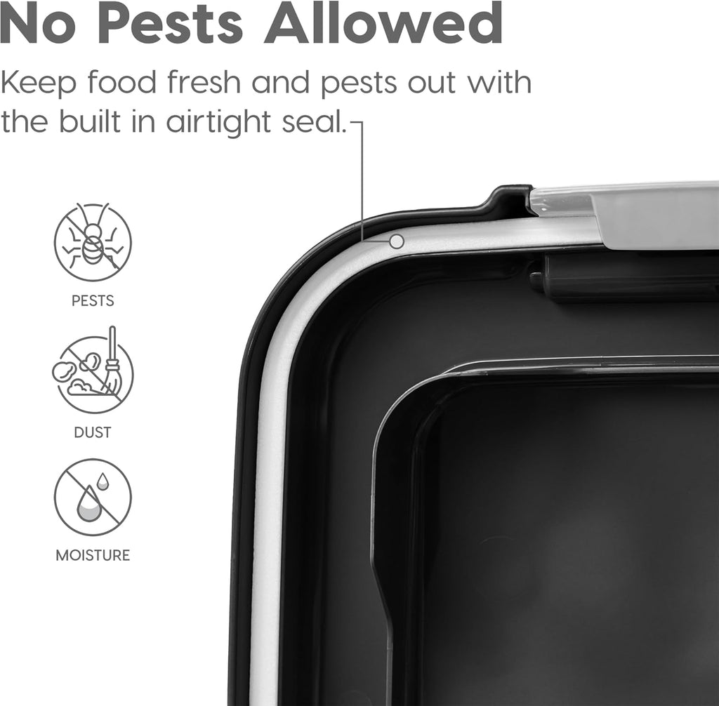 IRIS USA Dog Food Storage Container, Airtight, 30 lb Capacity, Wheels | Airtight seal keeps kibble, bird seed, and pet