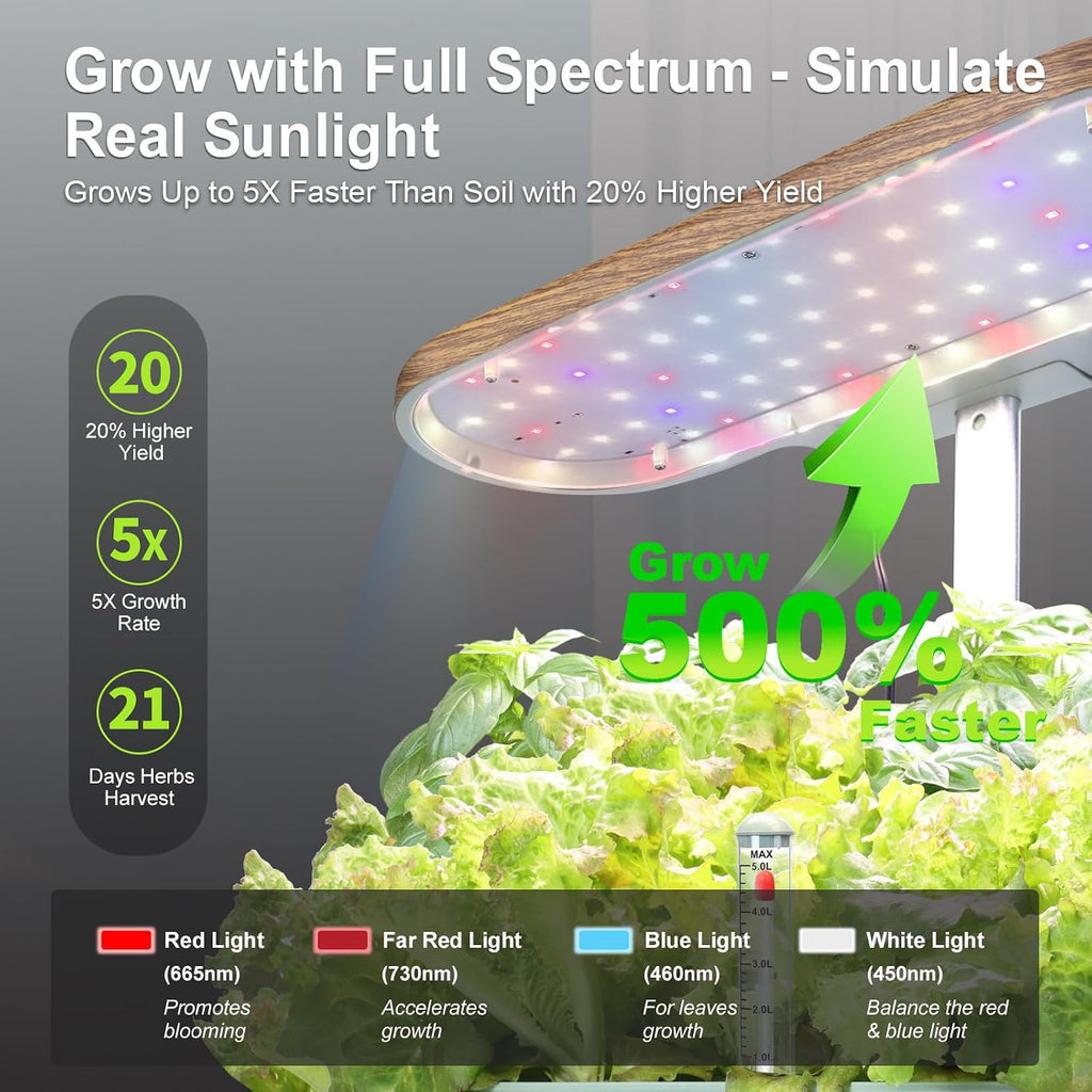 Hydroponics Growing System Indoor Garden: 12 Pods Herb Garden Kit Indoor with LED Grow Light Plant Germination Kit
