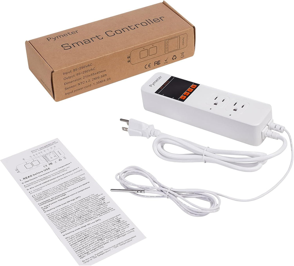 Attic Fan Thermostat Controller Temperature Switch Plug Outlet for Seedlings, Germination, Rooting, Greenhouse