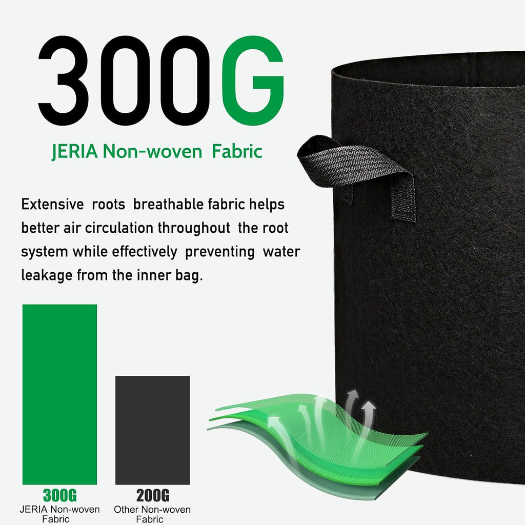 12-Pack 10 Gallon Grow Bags, 300G Thickened Nonwoven Garden Pots,Heavy Duty Fabric Pots with Reinforced Handles