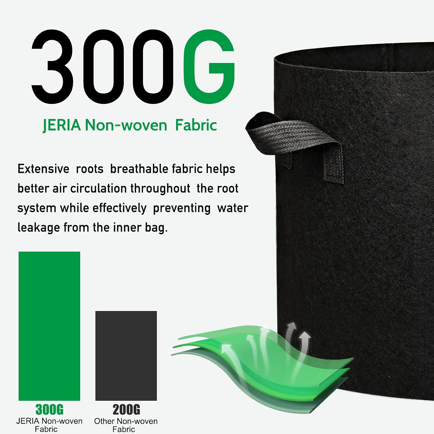 12-Pack 10 Gallon Grow Bags, 300G Thickened Nonwoven Garden Pots,Heavy Duty Fabric Pots with Reinforced Handles