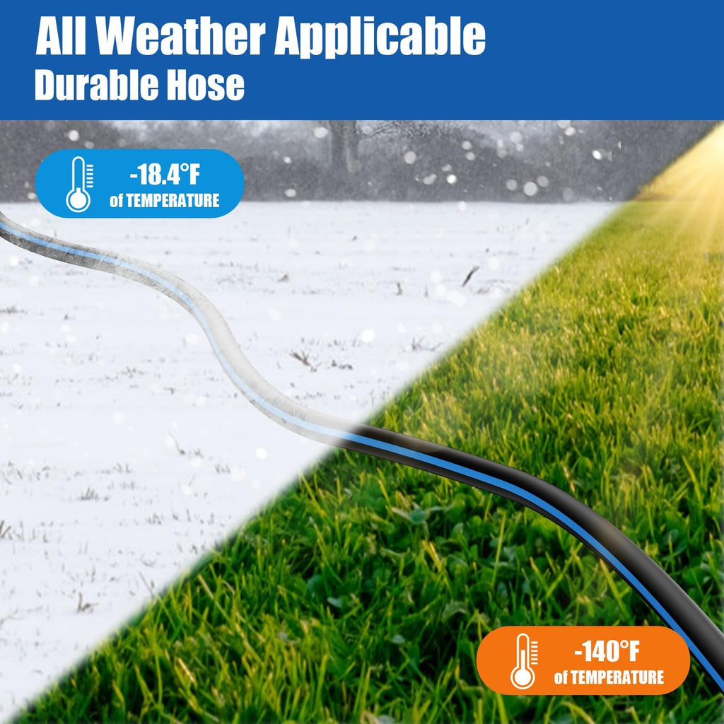 Besiter Heavy Duty Garden Hose 5/8" 50FT: Flexible Rubber Water Hose with 10 Function Sprayer - Leakproof Hose Male to