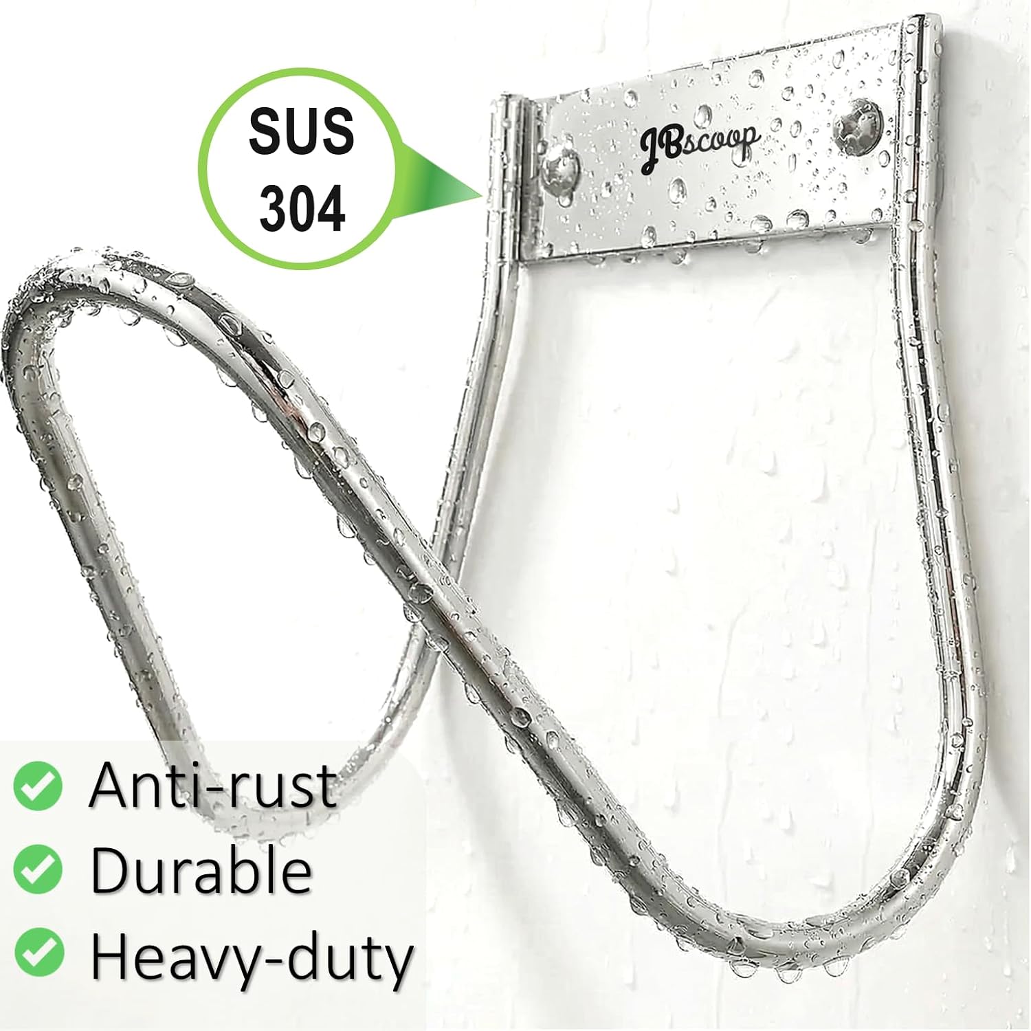 JBscoop Garden Hose Holder Stainless Steel Small Wall Mount Garden Hose Hook, Ideal for Water, Air, Hydraulic Hose
