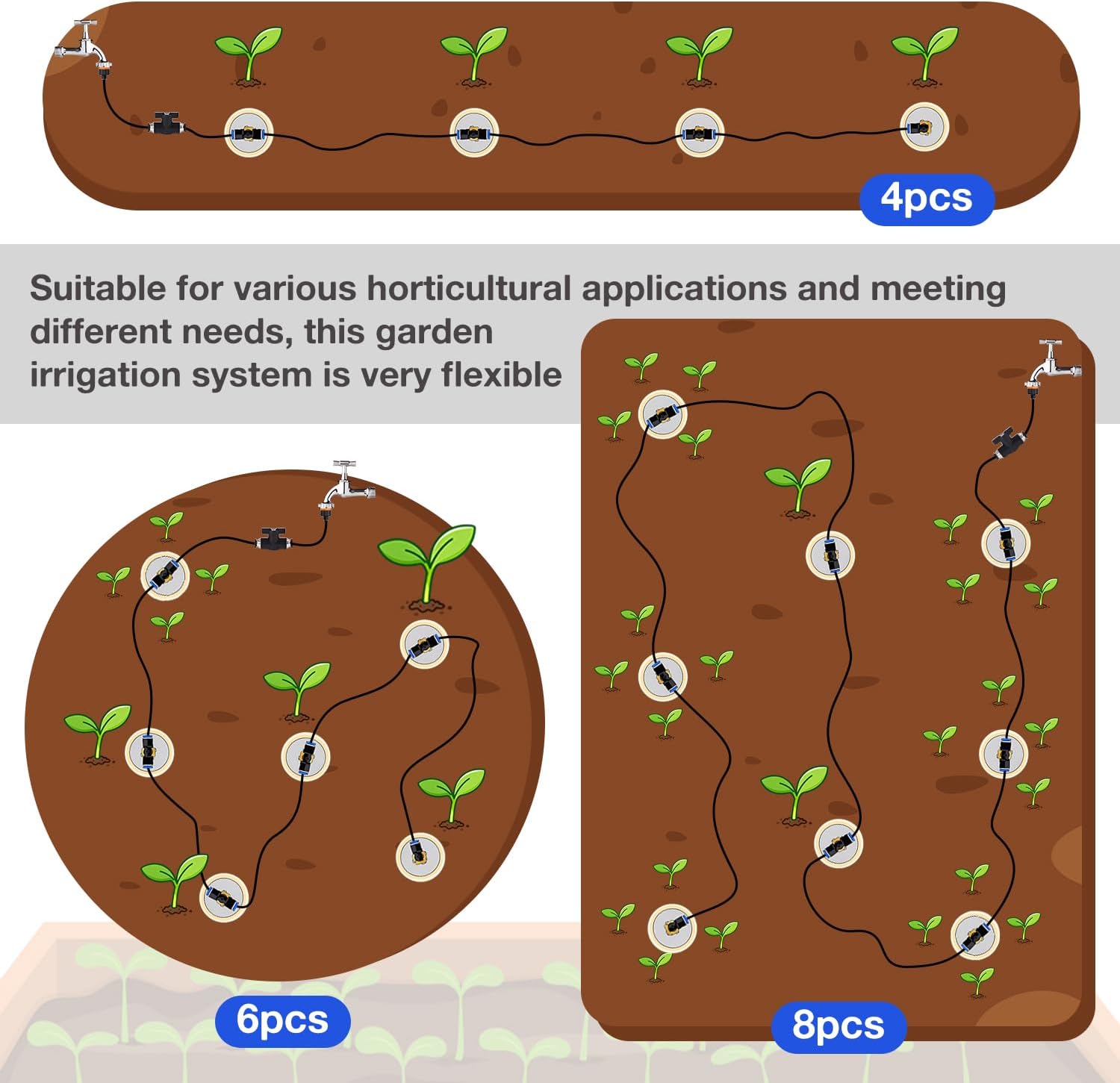6pcs 3.5x3.5x7in Automatic Drip Irrigation Kits Garden Irrigation System Ollas Watering System for Your Garden 30 oz