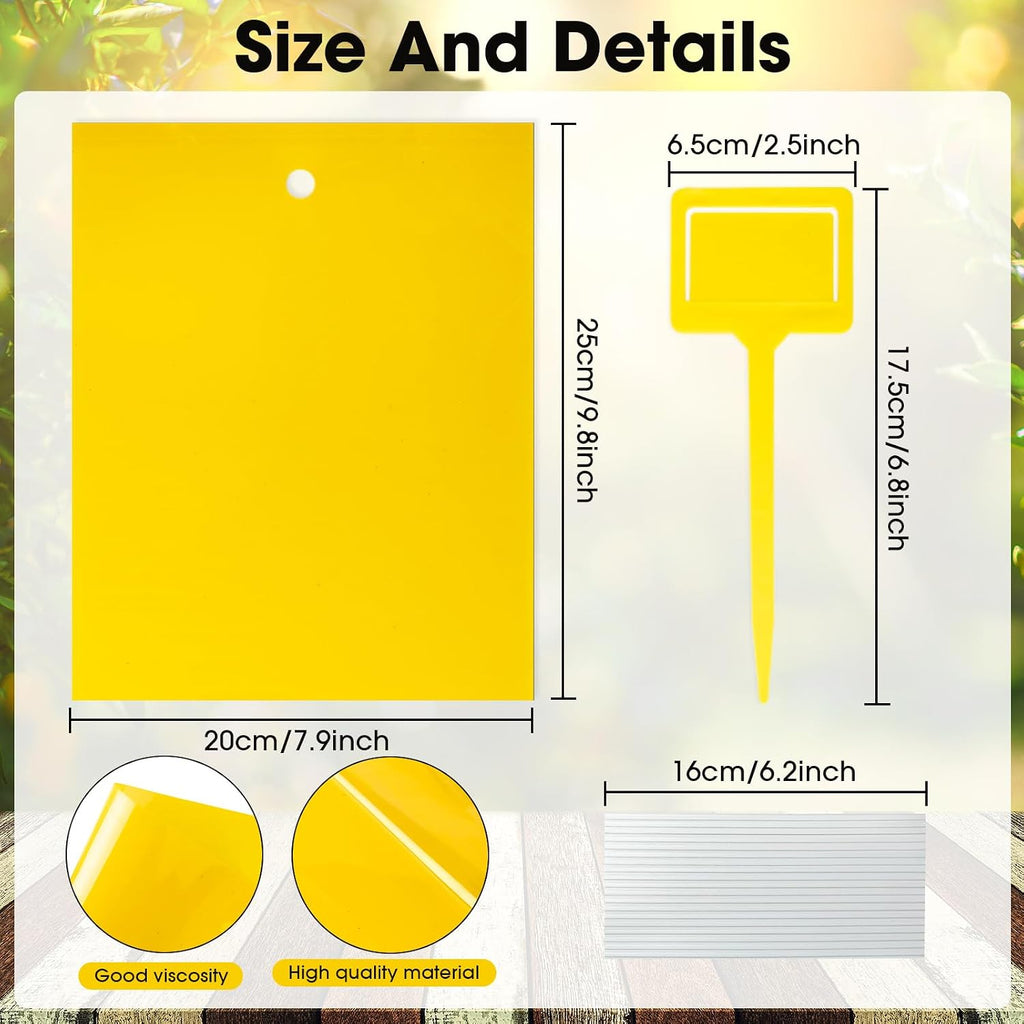 Qualirey 220 Pcs 7.87 x 9.84 Inch Yellow Sticky Traps for Plant Gnats Dual Sided Fruit Fly Sticky Traps for Indoor