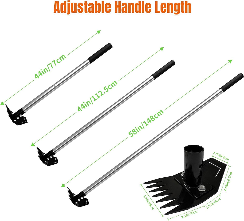 Weed Puller Tool with Long Handle, Manual Weed Remover Tool, 2 in 1 Weed Rake&Grabber and Garden Hoe, Dandelion