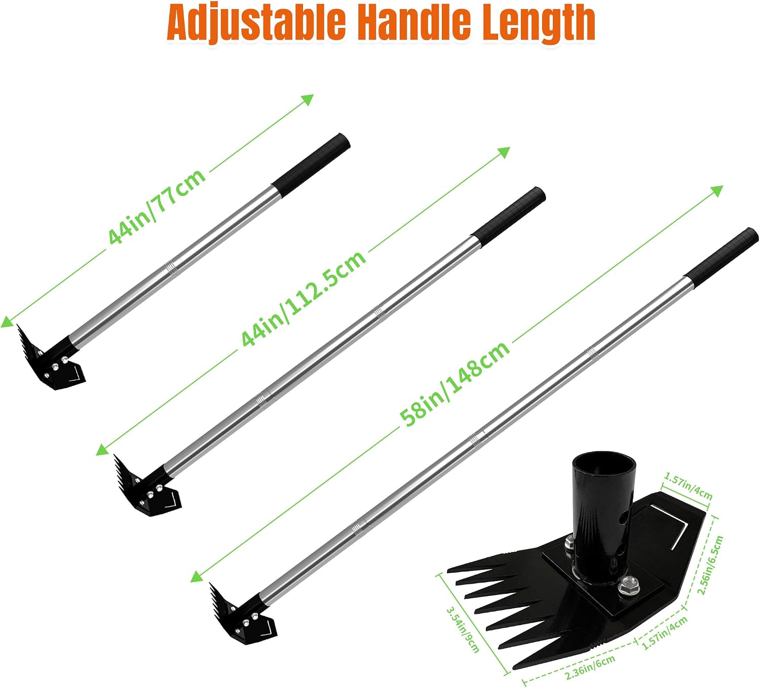 Weed Puller Tool with Long Handle, Manual Weed Remover Tool, 2 in 1 Weed Rake&Grabber and Garden Hoe, Dandelion
