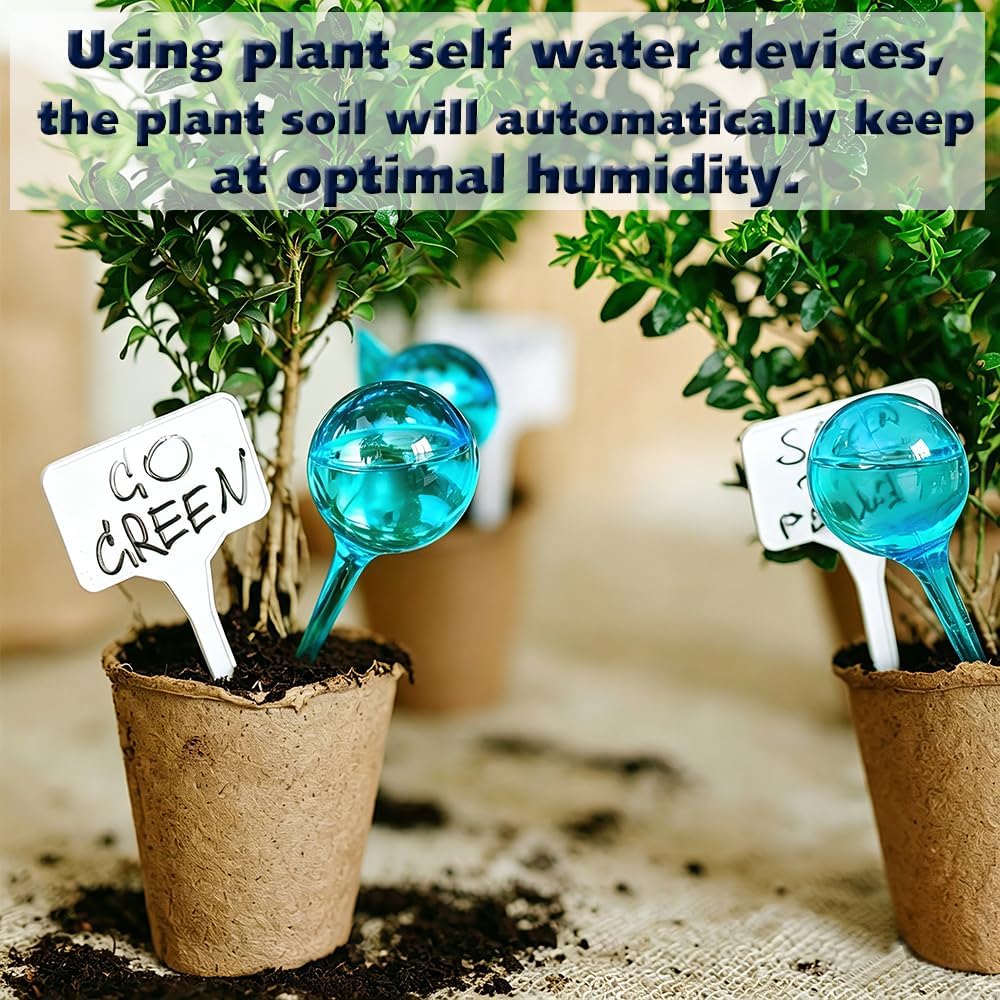 Plant Self Watering Globes, Large 12pcs Flower Automatic Watering Bulbs, Plastic Plant Flower Self Watering Devices