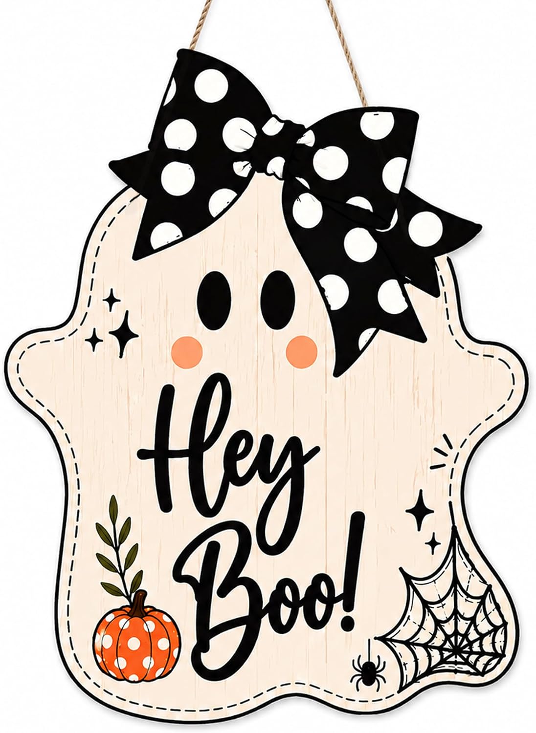 Pink Halloween Decor Spooky Season Wooden Hanging Door Sign Decor