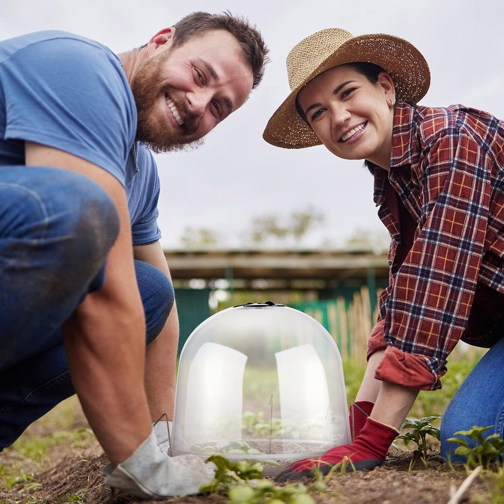 20 Pack Garden Cloche Plant Dome 10.2" D x 8.3" H Plant Cover Plastic Humidity Dome Reusable Protector Mini Greenhouse