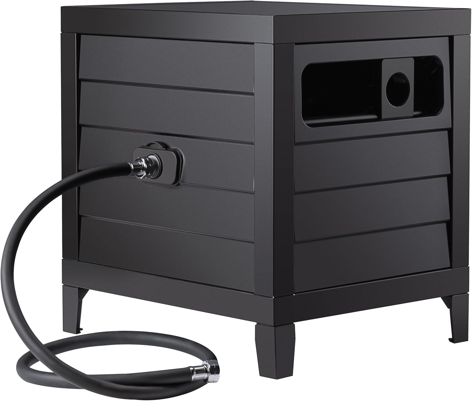 Metal Garden Hose Reel Deck box, Durable Steel Garden Hose Storage Box Cabinet, 150ft 5/8" Garden Hose Capacity. - Hose
