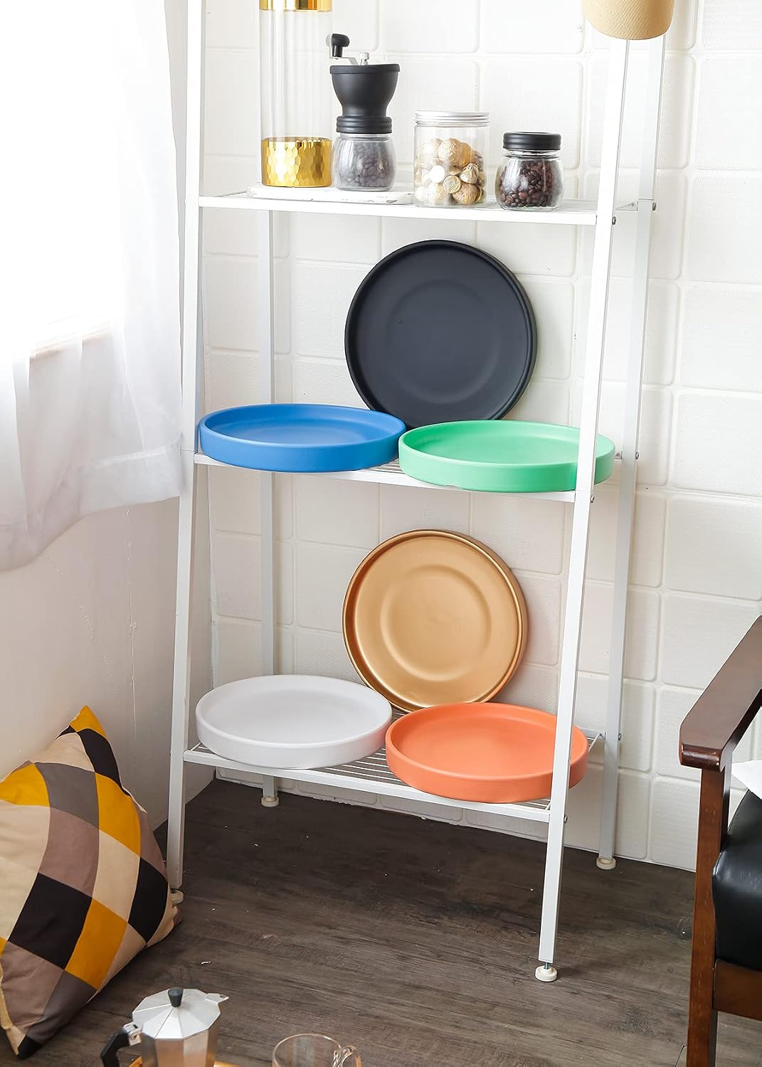 12 Inch Large Ceramic Saucer - Drainage Tray for Plant Pot (Matte White) | 12" Ceramic Plant Saucer for 10" & 11" Pots