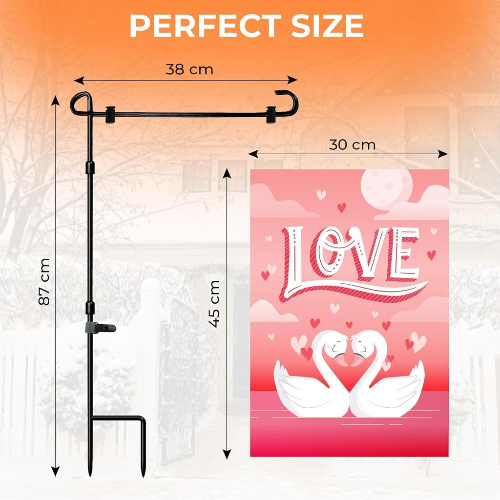 Double Sided Seasonal Garden Flags Set of 12-12x18 inch Yard Flags for Outside with Stand & Holder | Weather Resistant