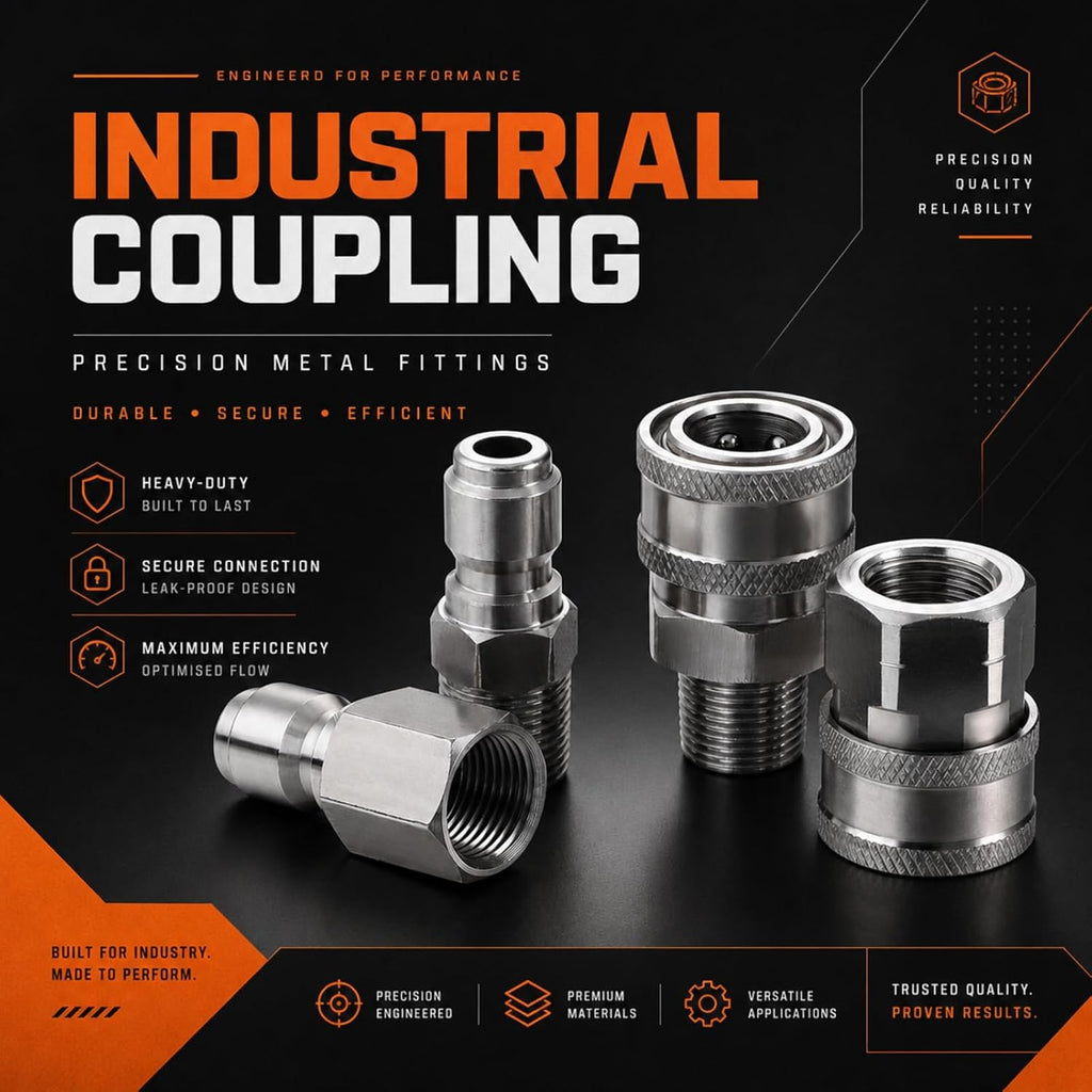 Hotop NPT 3/8 Inch Stainless Steel Male and Female Quick Connector Kit Pressure Washer Adapters(4 Sets)