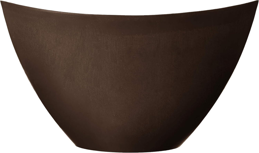 Arcadia Garden Products PSW Pot Collection YB41C Plastic/Stone/Wood Composite Curved Planter Pot – No Drainage Hole