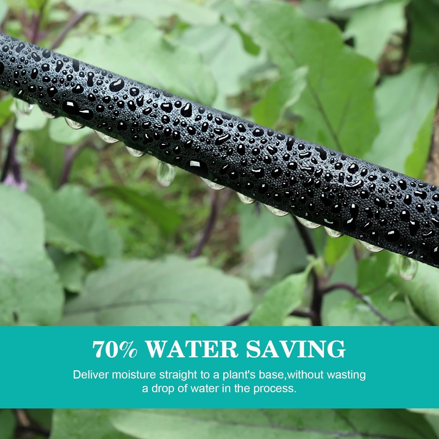 AIODE Flat Soaker Hose 200FT (50FT 4Pack) for Garden Beds Drip Hose Heavy Duty Save 80% Water for Vegetable Tree (200FT)