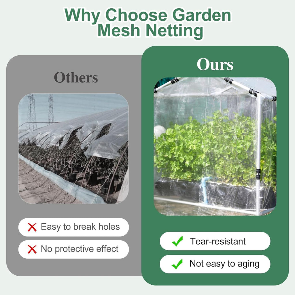 Garden Netting Pest Barrier 10 x 50FT Garden Mesh Netting Insect Netting Garden Neting for Raised Beds Garden Insect