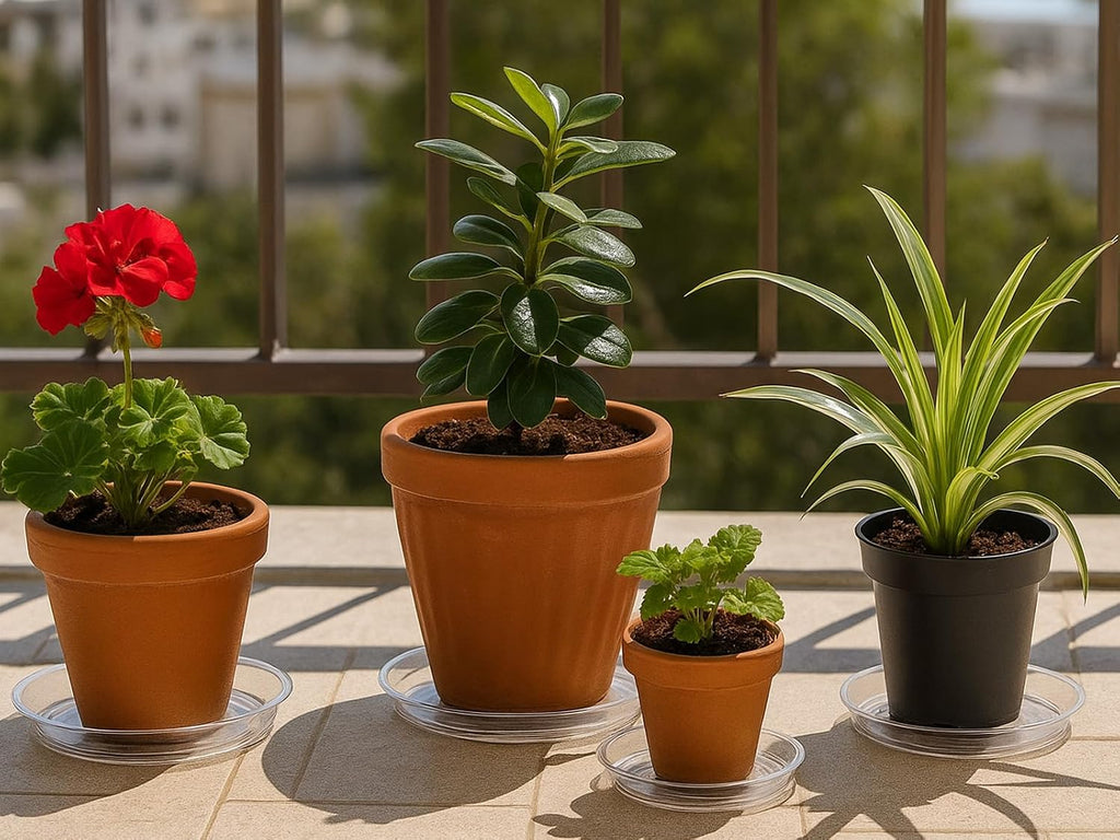 20 Packs 14" Clear Plant Saucers for Indoor Outdoor Use Heavy Duty Plastic Plant Trays for Planter Flower Pot Drip