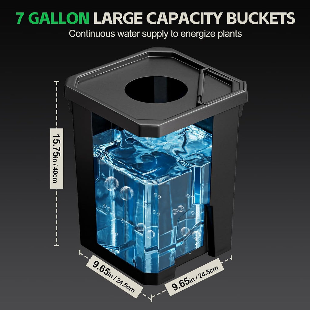 SPECILITE 7 Gallon 2 Buckets DWC Hydroponics Grow System with Wheels | Top Drip Kit, Deep Water Culture Recirculating