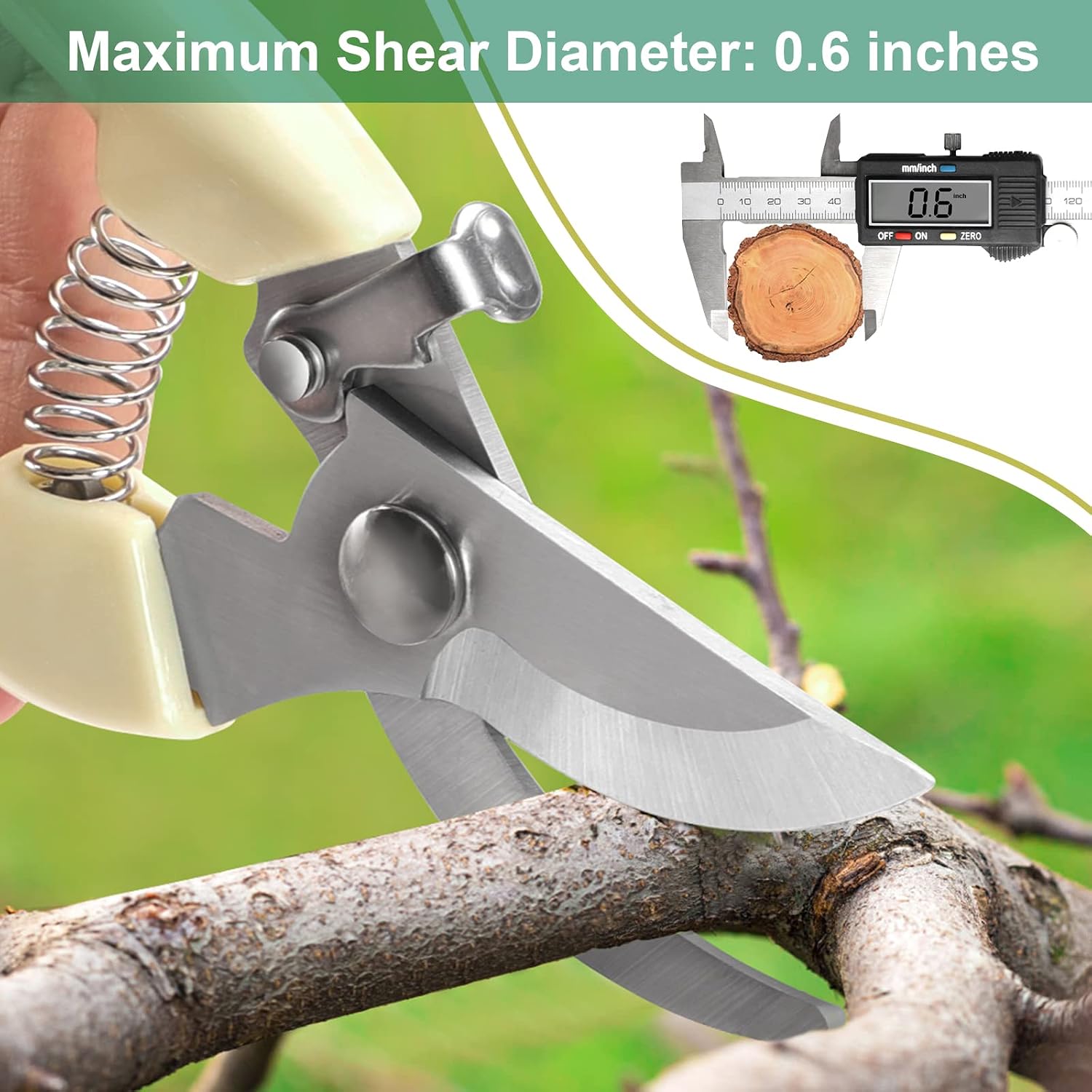 6PCS Premium garden shears, pruning scissors gardening tools, pruners for flower, bushes, rose and fruit tree, use for