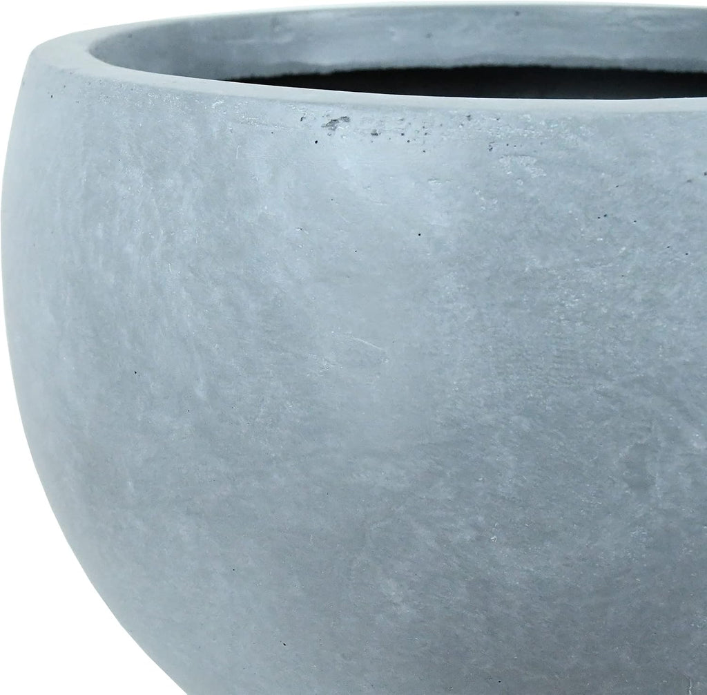 Kante Blue Gray Concrete Planter 20" Dia All-Weather Round Large Pot | Handcrafted Cement Bowl, Anti-Frost & UV