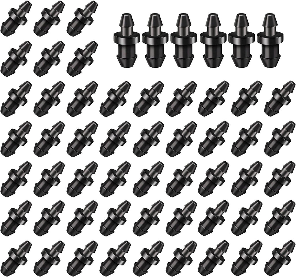 220 Pieces Drip Irrigation 1/4" Barbed Tubing End Plugs,Barbed Connectors End Cap for Drip or Sprinkler Systems