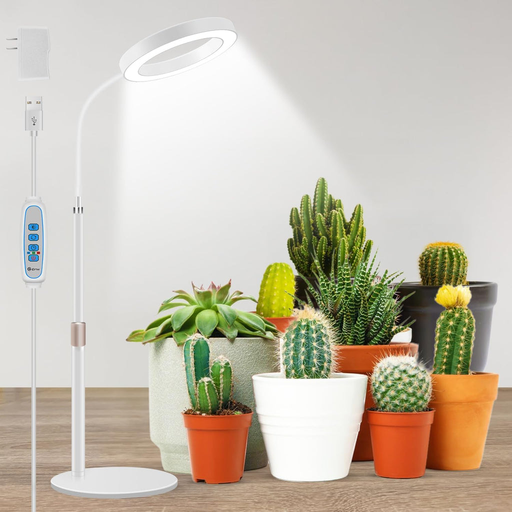 Aumtrly Desk Grow Light Full Spectrum with Base for Indoor Plants Growing