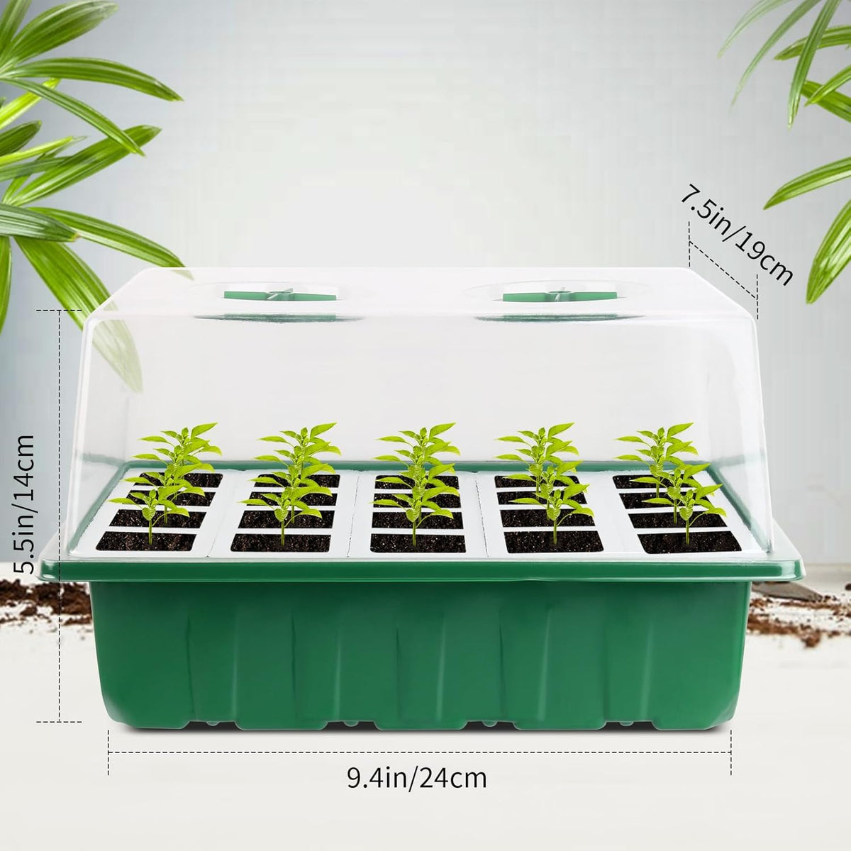 Sondiko Seed Starter Tray with Soft Silicone Cells, 80-Cell Starter Kit | Reusable Seedling Starter Trays with Humidity