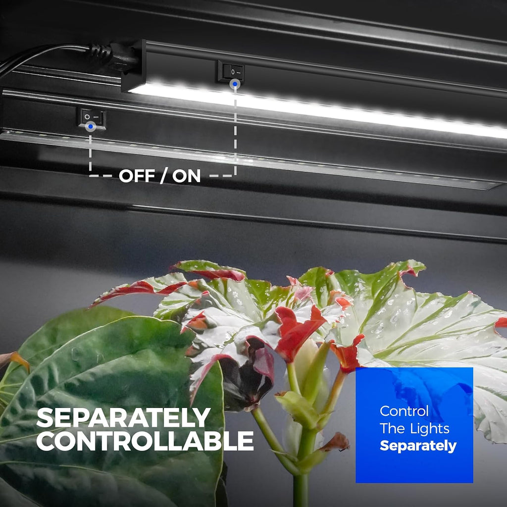Barrina T5 LED Grow Lights, 1FT 10W (2 X 5W), 5000K Full Spectrum, 2 Packs | Grow Light Strip for Indoor Growing