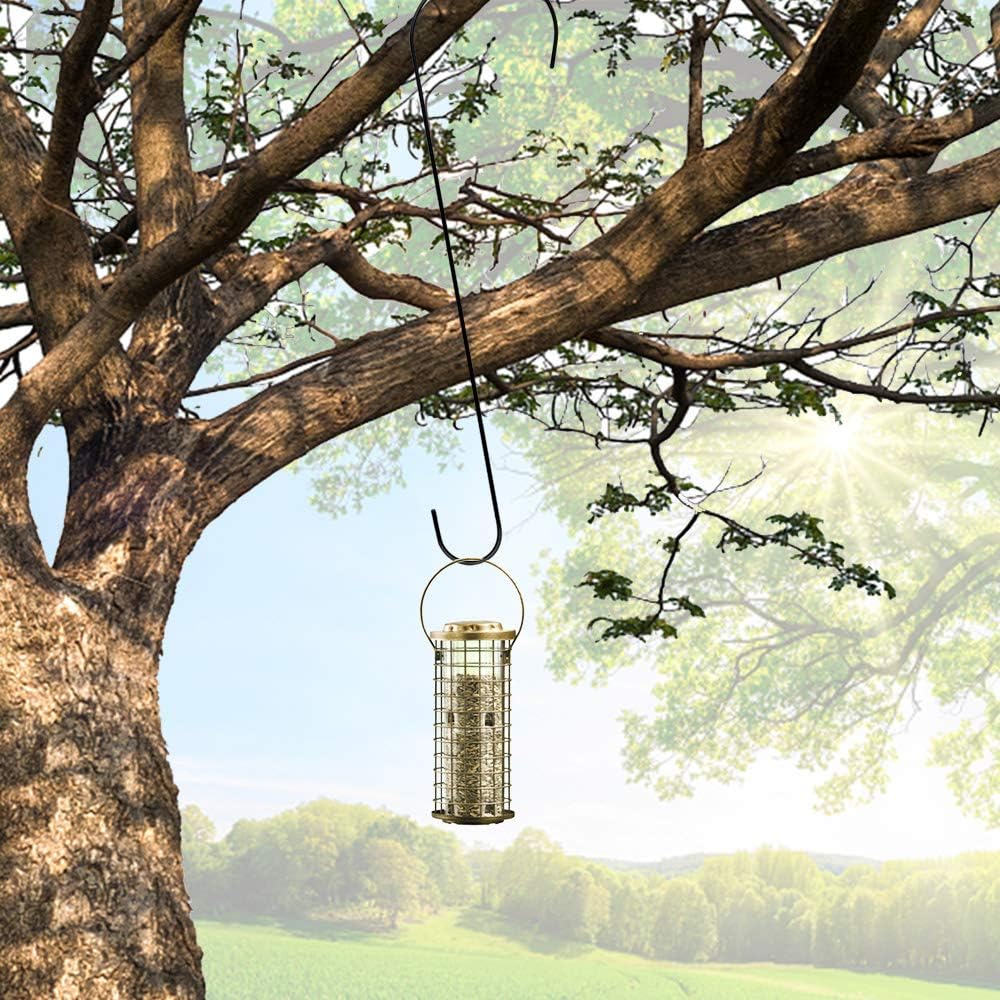 DINGEE 24 Inch Large Tree Branch Hooks, Long Heavy Duty 6 Pack Metal Hanger S Hook for Hanging Bird Feeders，Plants