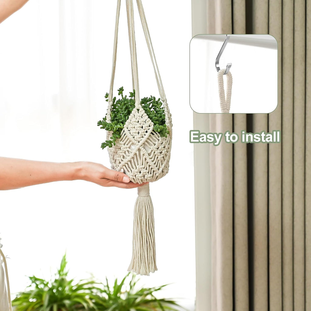 Hanging Planter with Patterns,4Packs Macrame Plant Hangers Indoor Macrame for up to 8 inch Pot Crochet Boho Plant