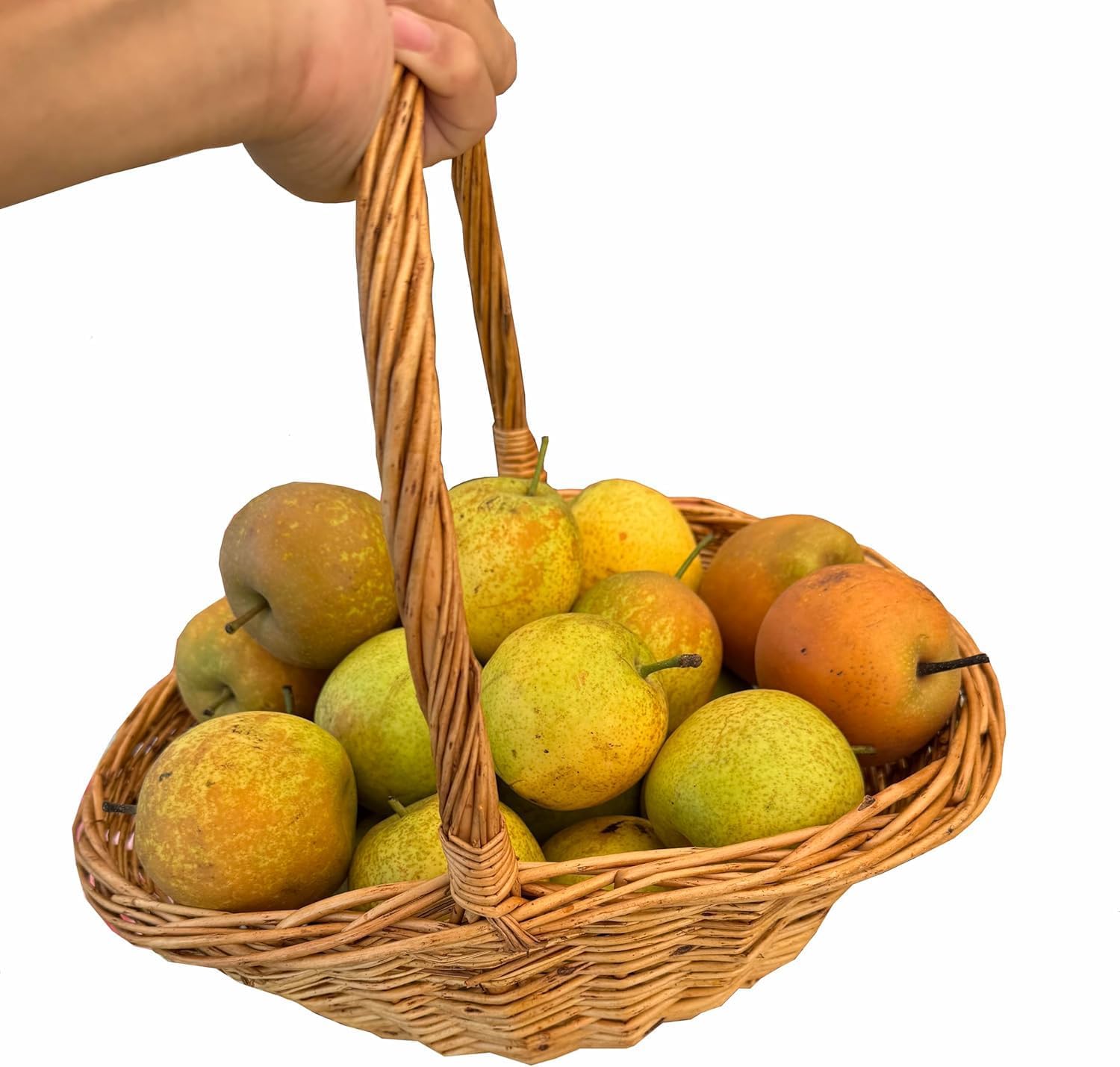 Natural Woven Willow Picnic Basket with Handle - Handcrafted Wicker Storage Basket for Picnic, Shopping, Home