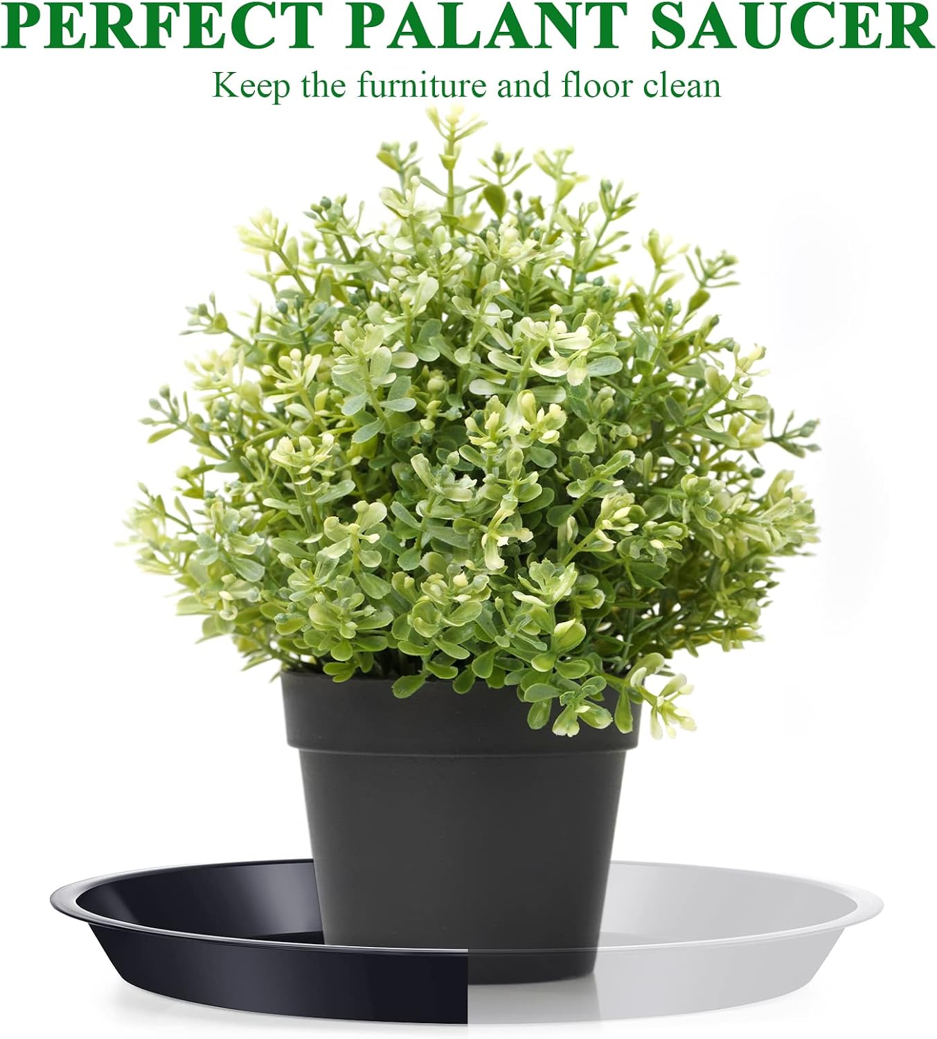 Sawysine 30 Pack Plastic Plant Saucer Round Drip Trays Black Flower Pot Saucers Thick Plant Dish Sturdy Water Tray