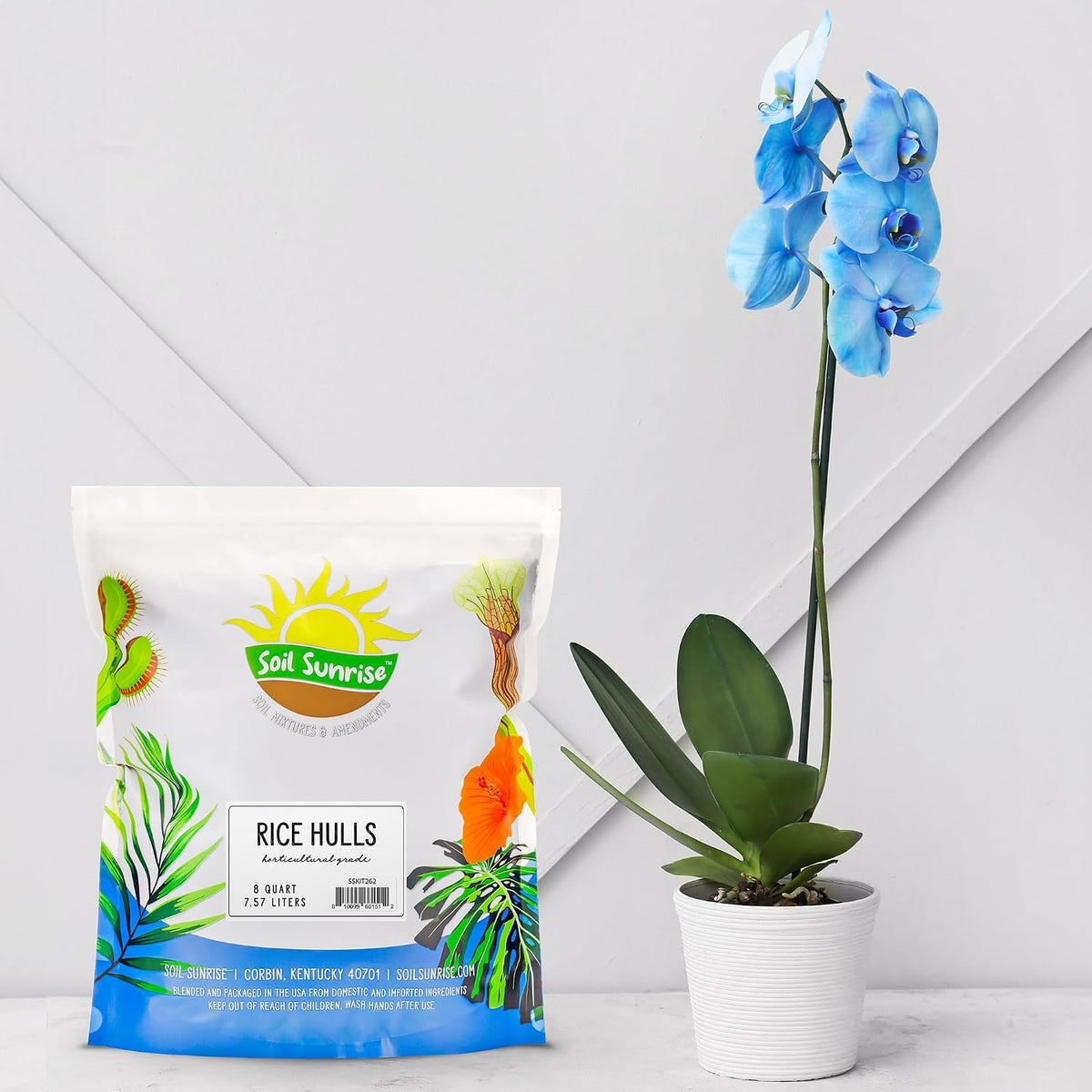 Soil Sunrise Organic Horticultural Grade Rice Hulls (8 Quarts) All-Natural Soil Amendment for Houseplants, Gardening