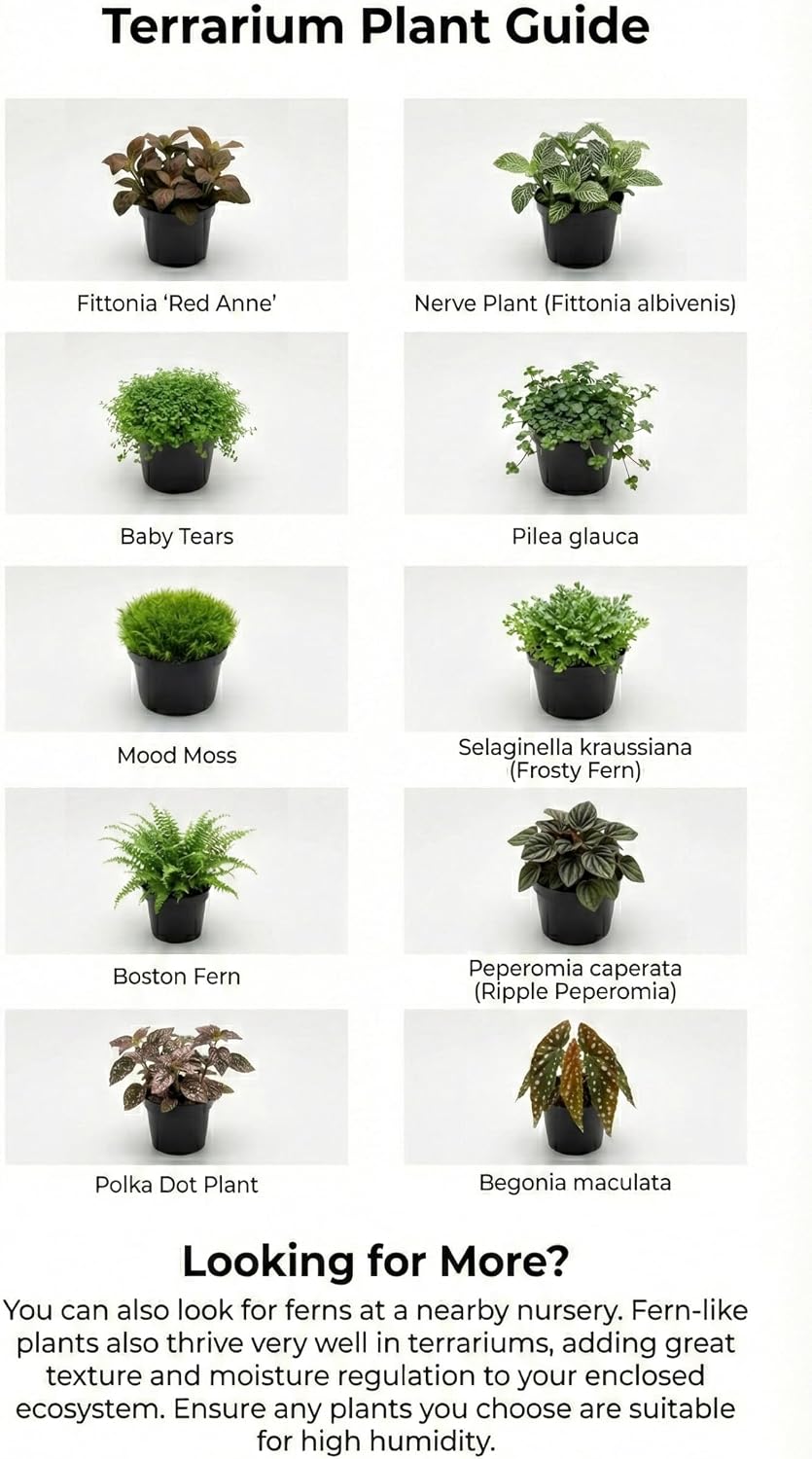 DIY Terrarium Kit with 13 Items Soil Pebbles Sphagnum Moss Activated Carbon Burlap Peat Moss Terrarium Tools Indoor