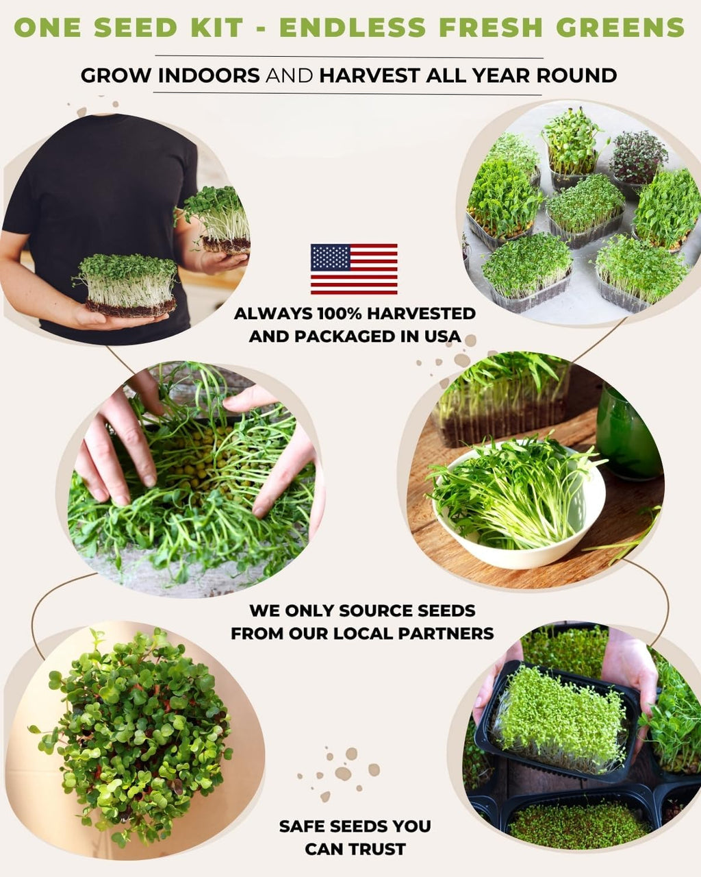 Tactiko Rapid Growth Seed Kit | 15 Microgreens Varieties | Non-GMO-US Grown