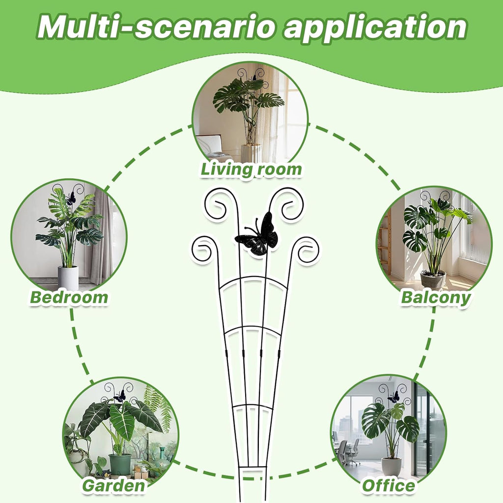 4 Pack 30 Inch Taller Plant Trellis for Potted Climbing Plants Indoor, Expandable Metal Garden Trellis for Climbing